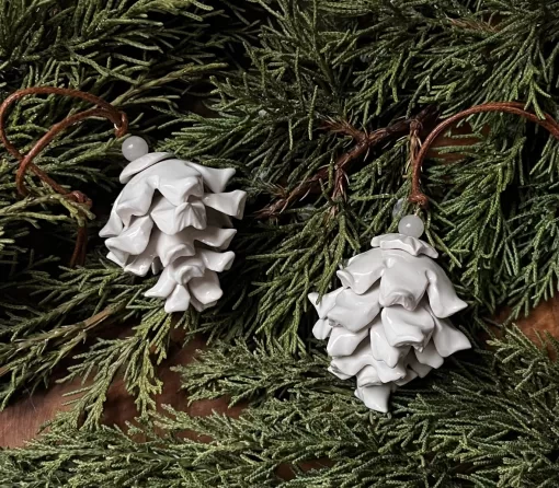 Handmade Pottery Pinecone Ornament