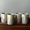 Handmade Pottery Shot Glasses with Bridge Motif