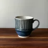 Handmade Pottery Mug with Knit Pattern