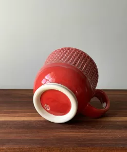 Handmade Pottery Mug with Knit Pattern