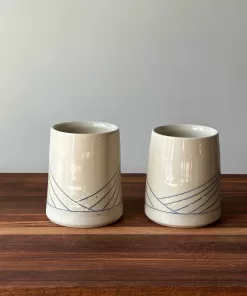 Handmade Pottery Cups with bridge design