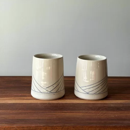 Handmade Pottery Cups with bridge design