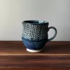 Handmade Pottery Mug with Knit Pattern