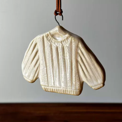 Handmade Pottery Sweater Ornament