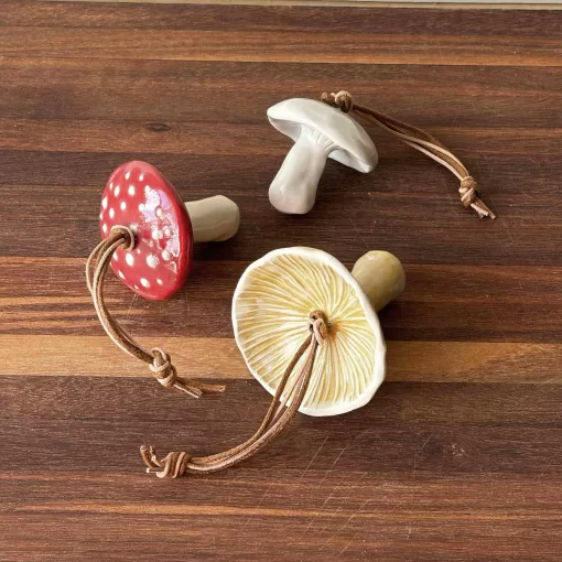 handmade pottery woodland mushrooms