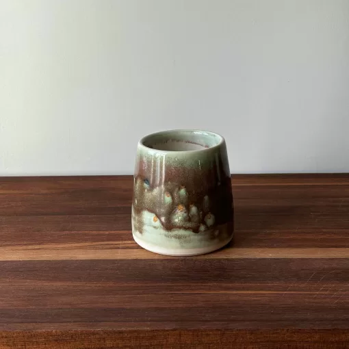 Handmade Pottery Cup with Layered Glaze