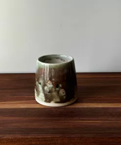 Handmade Pottery Cup with Layered Glaze