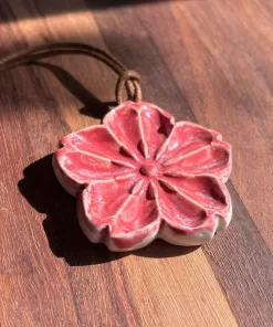 Handmade Pottery Flower Ornaments