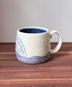 Handmade Pottery Mug with Bridge Motif - Fairport NY