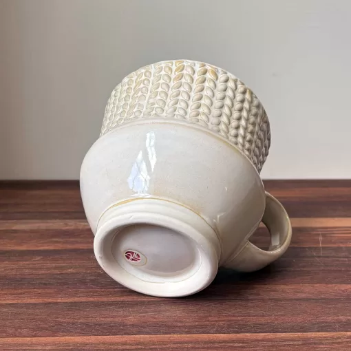 Handmade Pottery Mug with Knit Texture