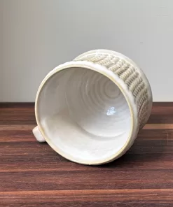 Handmade Pottery Mug with Knit Texture