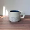 Handmade Pottery Mug with Wave Motif