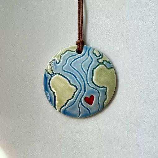 Handmade Pottery Holiday or Wall Ornament