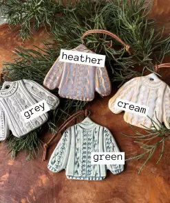 Tiny Sweater Pottery Ornament