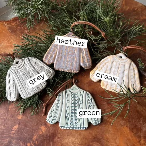 Tiny Sweater Pottery Ornament