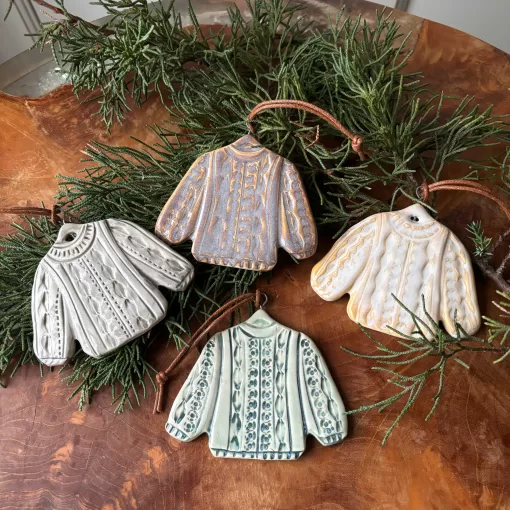 Tiny Sweater Pottery Ornament