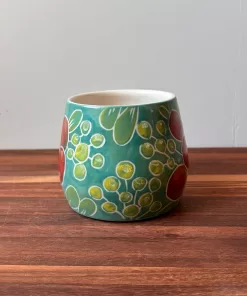 Handmade Pottery Mug with floral design