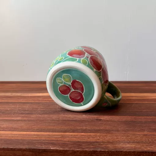 Handmade Pottery Mug with floral design