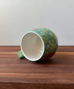 Handmade Pottery Mug with floral design